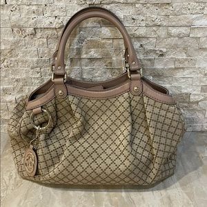 Gucci Monogram Bag Sukey Tote Canvas Medium Beige